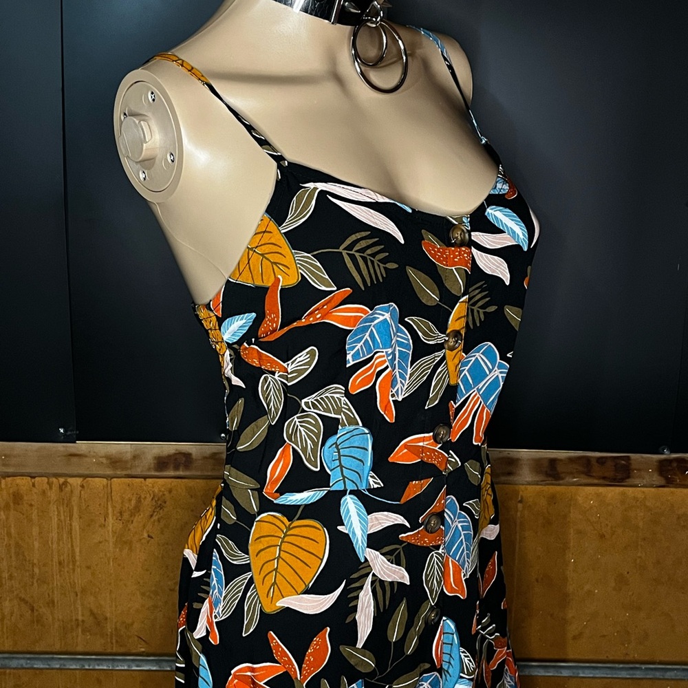 Garage leaf print midi dress